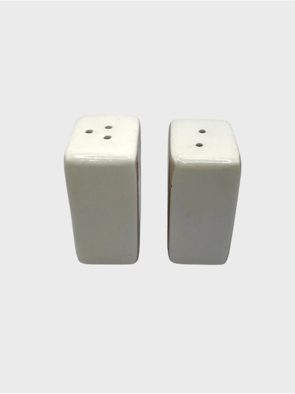 Vintage Small Playing Card-Themed Ceramic Salt and Pepper Shakers